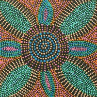 Aboriginal Artwork by Tina Napangardi Martin, Jinti-parnta Jukurrpa, 30x30cm