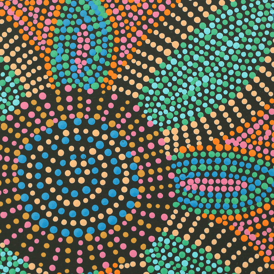 Aboriginal Artwork by Tina Napangardi Martin, Jinti-parnta Jukurrpa, 30x30cm