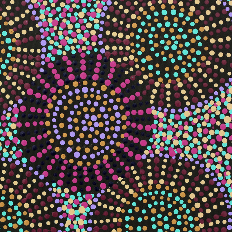 Aboriginal Artwork by Tina Napangardi Martin, Jinti-parnta Jukurrpa, 30x30cm