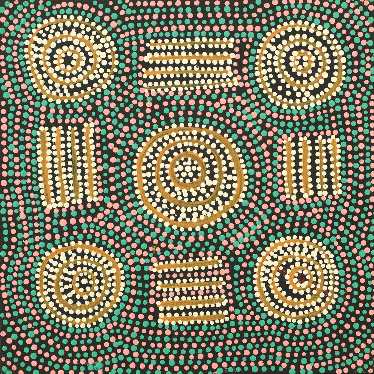 Aboriginal Art by Tina Napangardi Martin, Jinti-parnta Jukurrpa, 30x30cm - ART ARK®