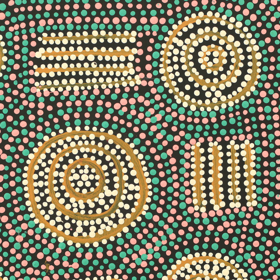 Aboriginal Artwork by Tina Napangardi Martin, Jinti-parnta Jukurrpa, 30x30cm