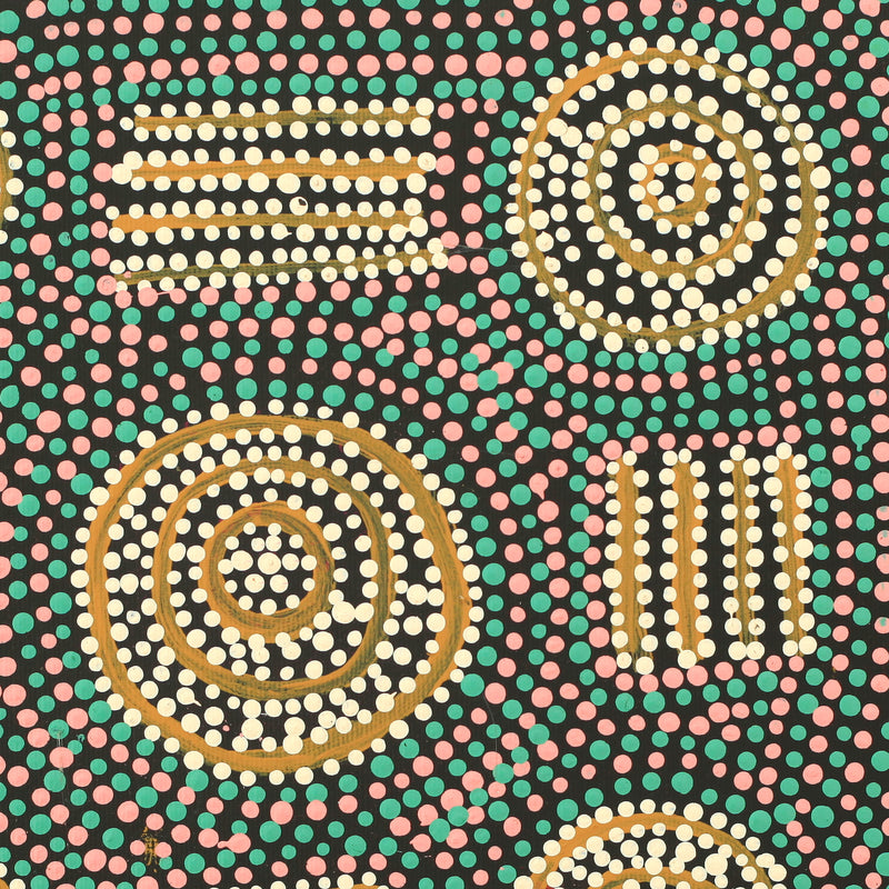 Aboriginal Artwork by Tina Napangardi Martin, Jinti-parnta Jukurrpa, 30x30cm