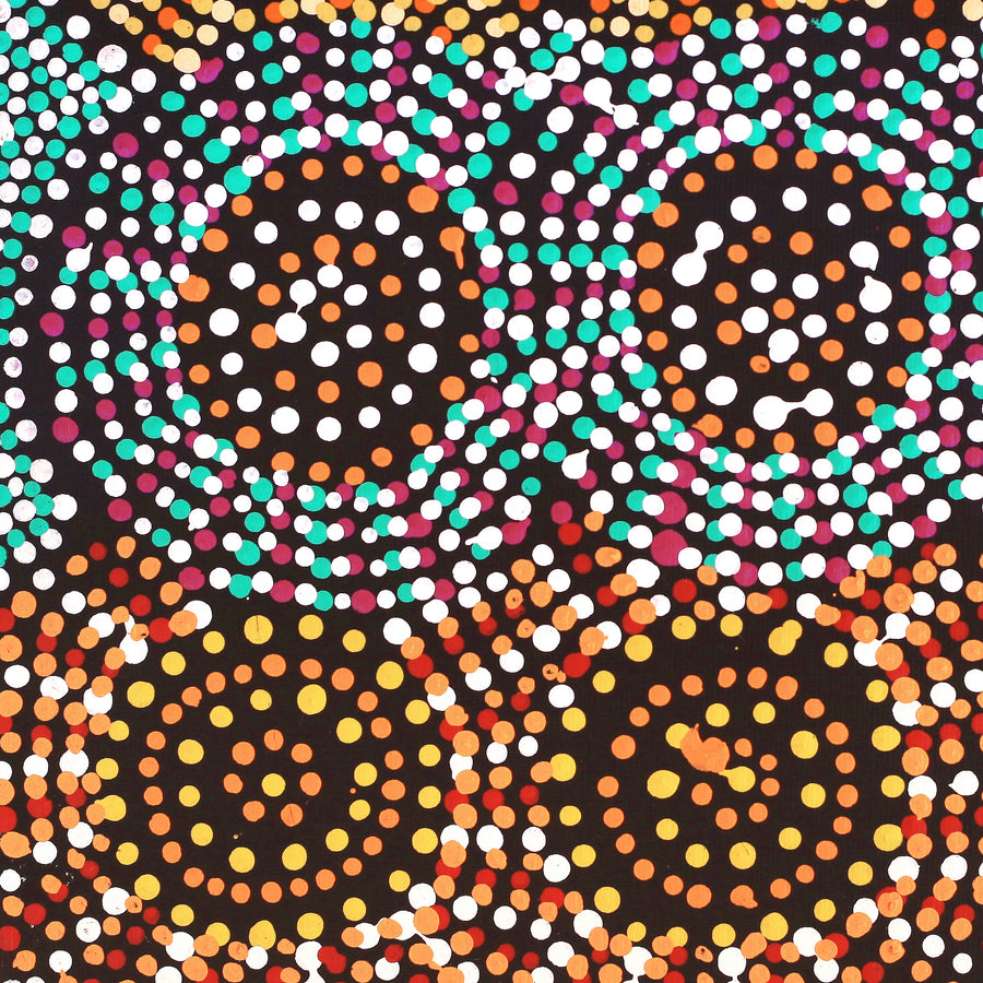 Aboriginal Artwork by Tina Napangardi Martin, Jinti-parnta Jukurrpa, 30x30cm