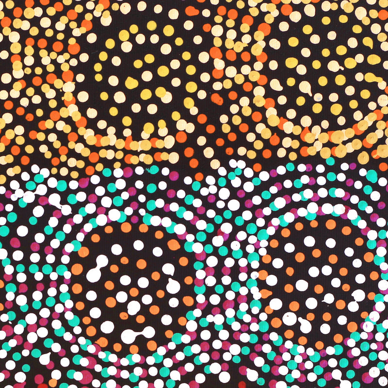 Aboriginal Artwork by Tina Napangardi Martin, Jinti-parnta Jukurrpa, 30x30cm