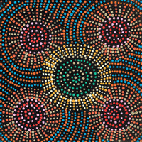 Aboriginal Artwork by Tina Napangardi Martin, Jinti-parnta Jukurrpa, 30x30cm