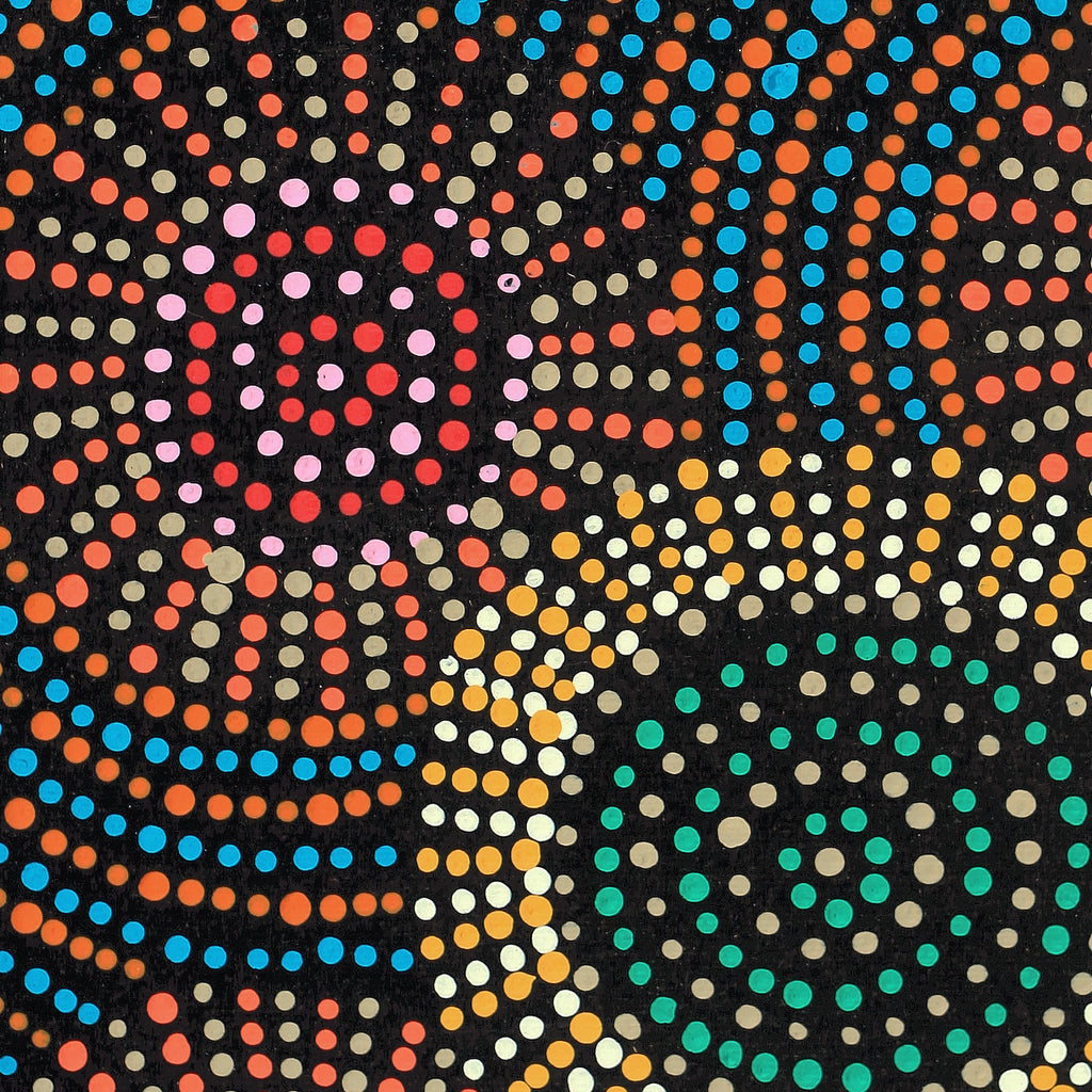 Aboriginal Artwork by Tina Napangardi Martin, Jinti-parnta Jukurrpa, 30x30cm