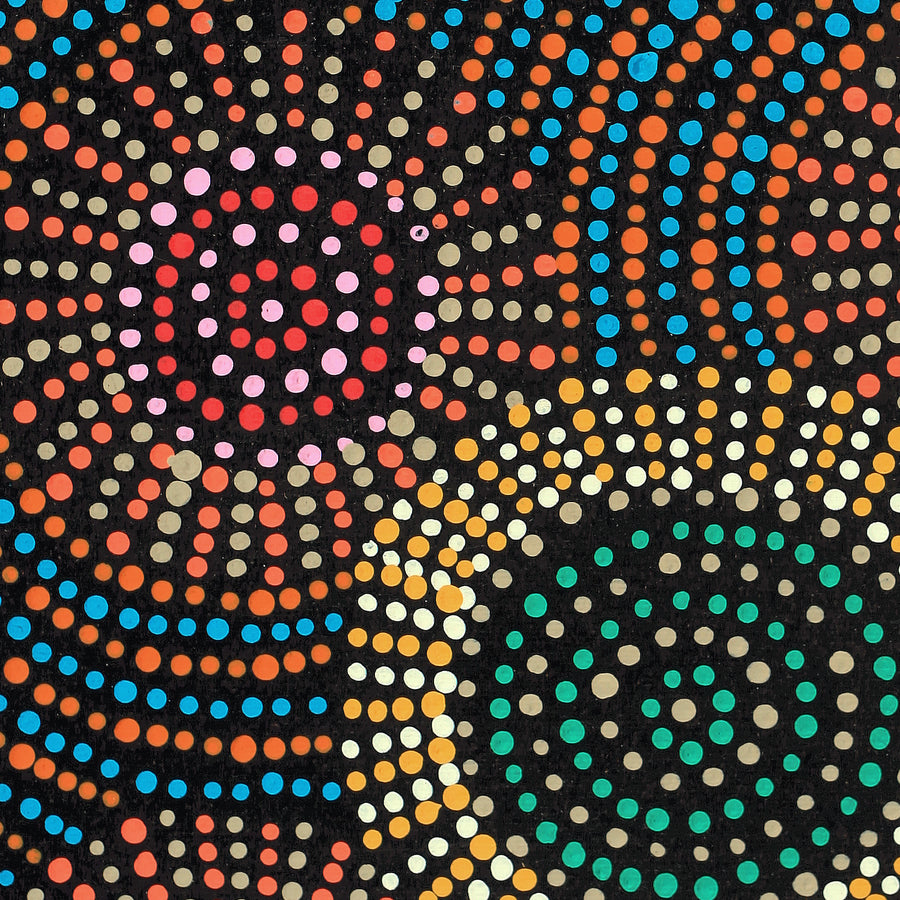 Aboriginal Artwork by Tina Napangardi Martin, Jinti-parnta Jukurrpa, 30x30cm