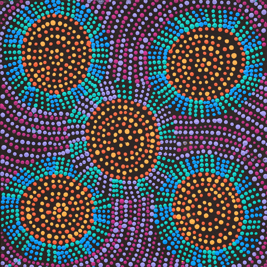 Aboriginal Artwork by Tina Napangardi Martin, Jinti-parnta Jukurrpa, 30x30cm