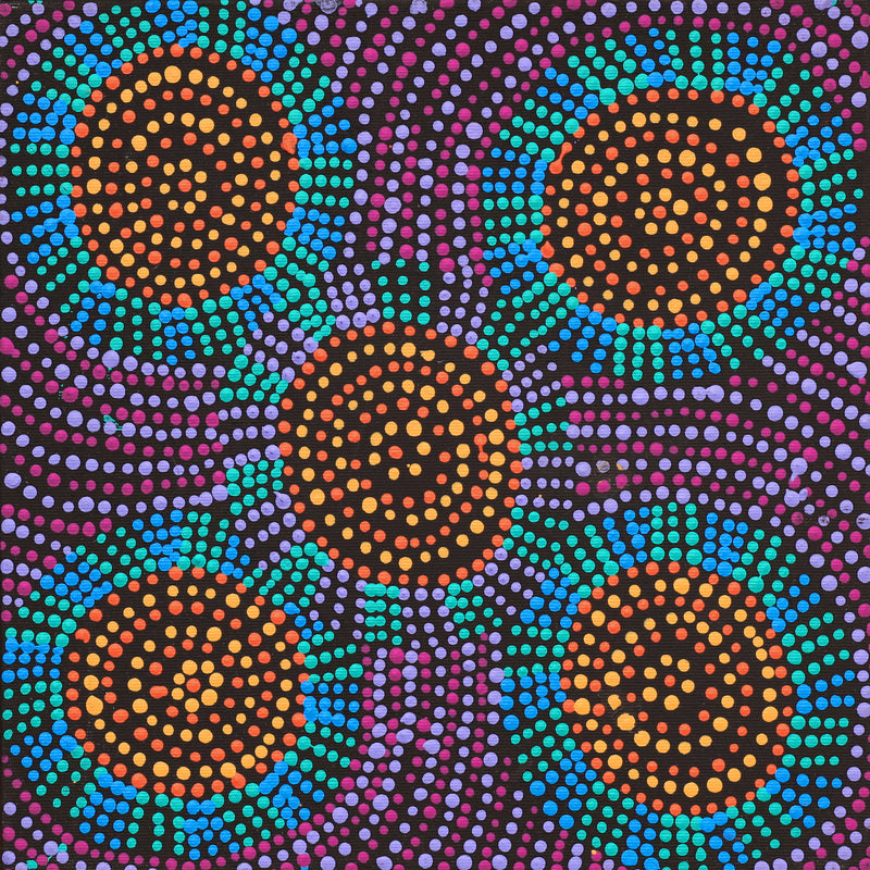 Aboriginal Artwork by Tina Napangardi Martin, Jinti-parnta Jukurrpa, 30x30cm