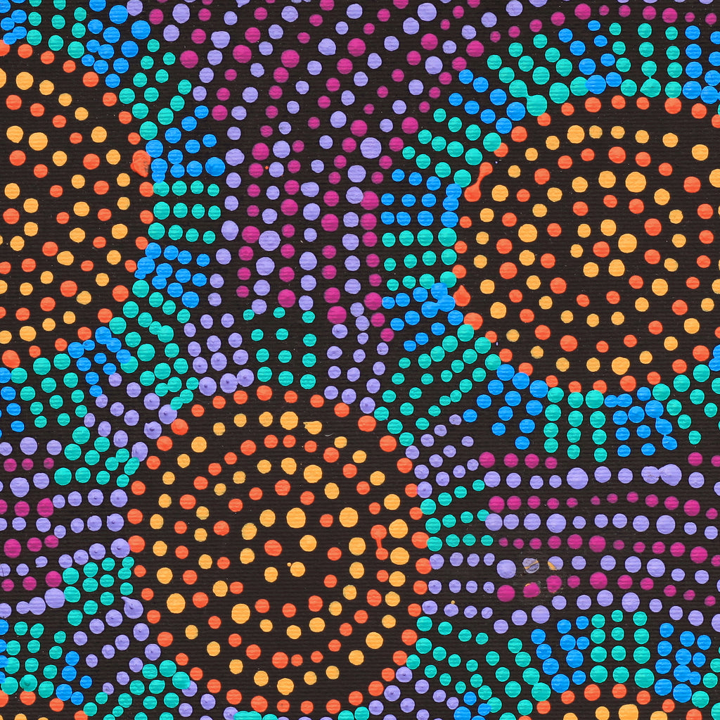 Aboriginal Artwork by Tina Napangardi Martin, Jinti-parnta Jukurrpa, 30x30cm