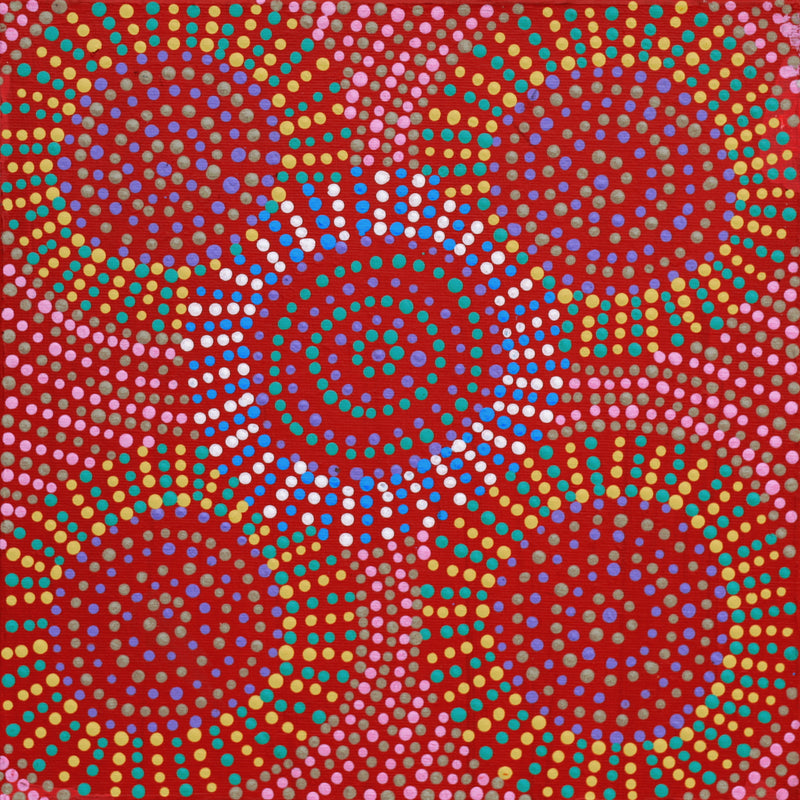 Aboriginal Artwork by Tina Napangardi Martin, Jinti-parnta Jukurrpa, 30x30cm