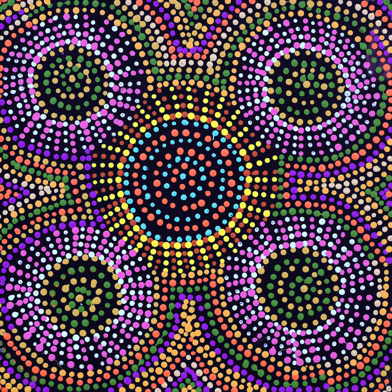 Aboriginal Artwork by Tina Napangardi Martin, Jinti-parnta Jukurrpa, 30x30cm