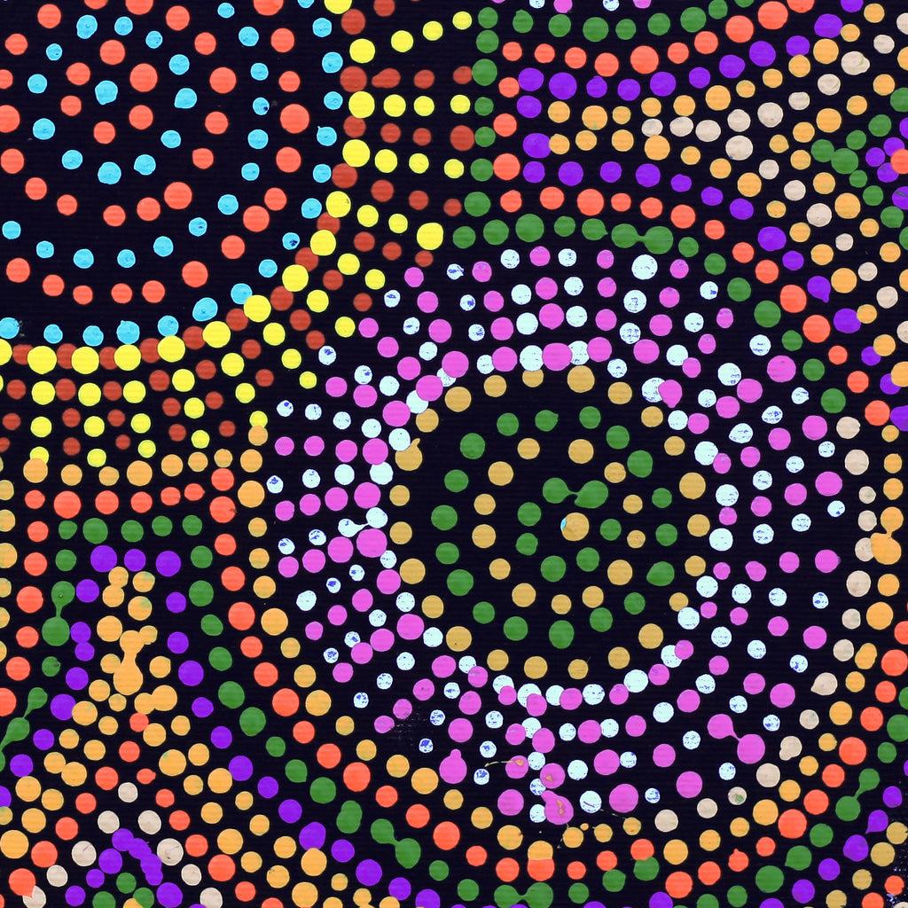 Aboriginal Artwork by Tina Napangardi Martin, Jinti-parnta Jukurrpa, 30x30cm