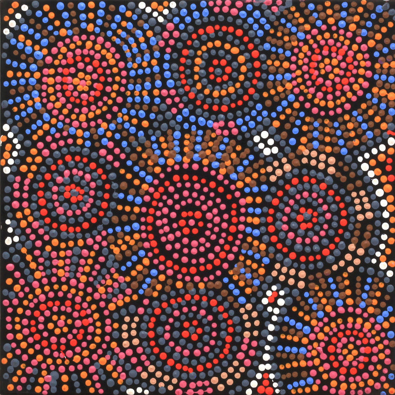 Aboriginal Artwork by Tina Napangardi Martin, Jinti-parnta Jukurrpa, 30x30cm