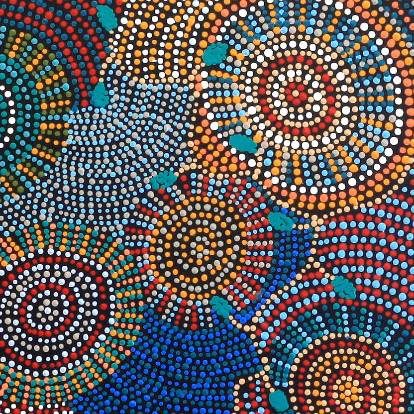 Aboriginal Art by Tina Napangardi Martin, Jinti-parnta Jukurrpa, 122x76cm - ART ARK®