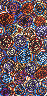 Aboriginal Artwork by Tina Napangardi Martin, Jinti-parnta Jukurrpa, 61x30cm