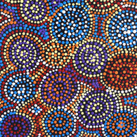 Aboriginal Artwork by Tina Napangardi Martin, Jinti-parnta Jukurrpa, 61x30cm