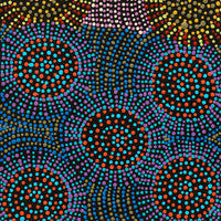 Aboriginal Artwork by Tina Napangardi Martin, Jinti-parnta Jukurrpa, 91x30cm
