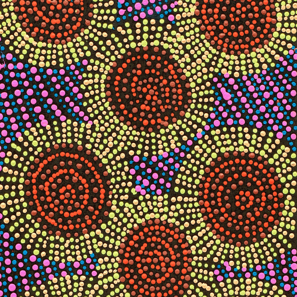 Aboriginal Artwork by Tina Napangardi Martin, Jinti-parnta Jukurrpa, 91x30cm