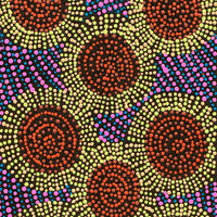 Aboriginal Artwork by Tina Napangardi Martin, Jinti-parnta Jukurrpa, 91x30cm