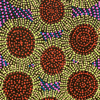 Aboriginal Artwork by Tina Napangardi Martin, Jinti-parnta Jukurrpa, 91x30cm