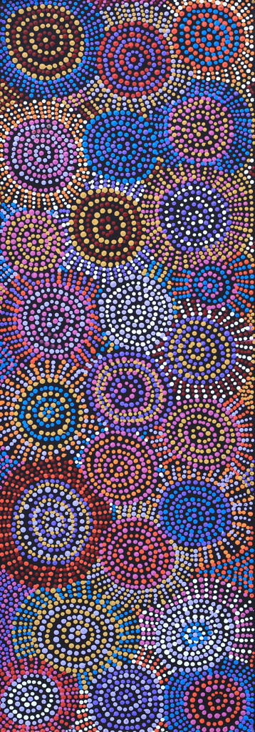 Aboriginal Artwork by Tina Napangardi Martin, Jinti-parnta Jukurrpa, 91x30cm - ART ARK®