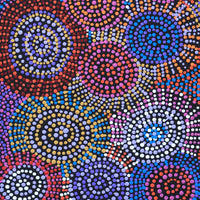 Aboriginal Artwork by Tina Napangardi Martin, Jinti-parnta Jukurrpa, 91x30cm