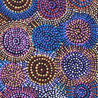 Aboriginal Artwork by Tina Napangardi Martin, Jinti-parnta Jukurrpa, 91x30cm