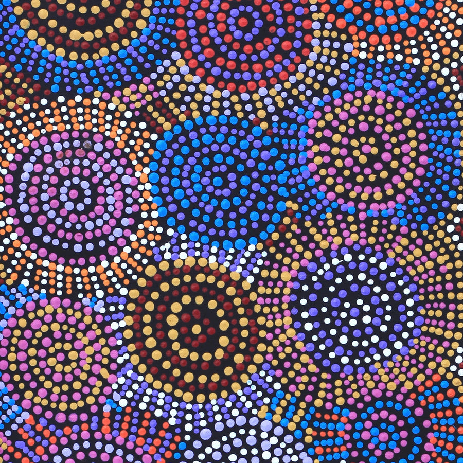 Aboriginal Artwork by Tina Napangardi Martin, Jinti-parnta Jukurrpa, 91x30cm