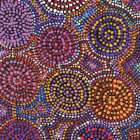Aboriginal Artwork by Tina Napangardi Martin, Jinti-parnta Jukurrpa, 91x30cm