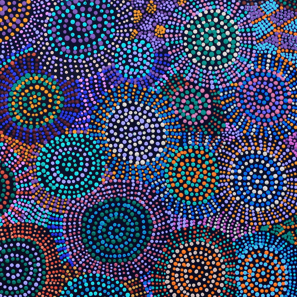Aboriginal Artwork by Tina Napangardi Martin, Jinti-parnta Jukurrpa, 91x91cm