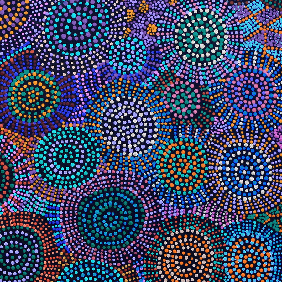 Aboriginal Artwork by Tina Napangardi Martin, Jinti-parnta Jukurrpa, 91x91cm