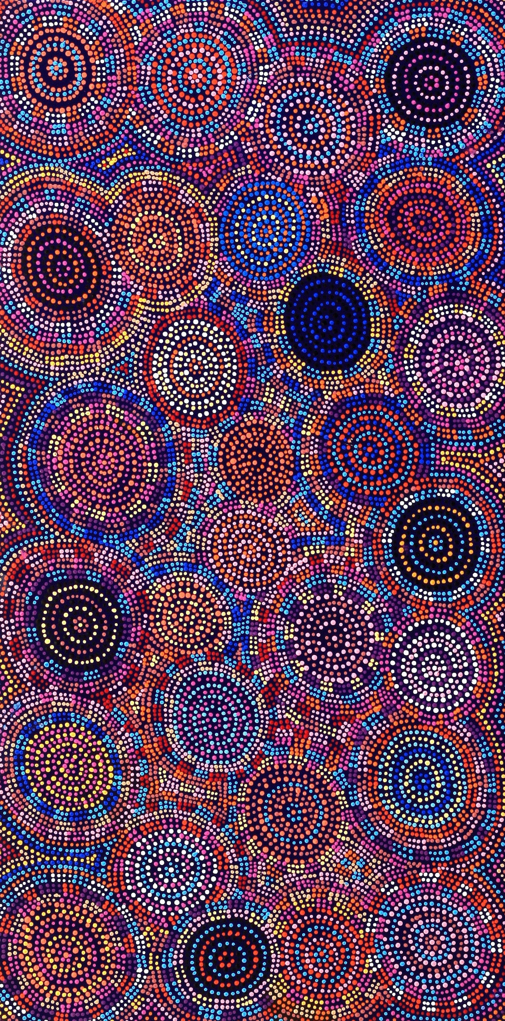 Aboriginal Artwork by Tina Napangardi Martin, Jinti-parnta Jukurrpa, 122x61cm