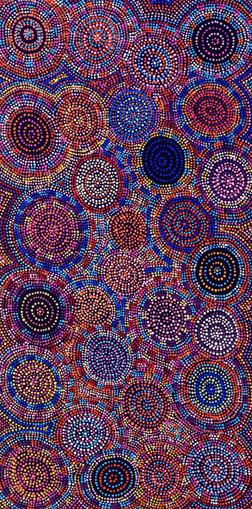 Aboriginal Artwork by Tina Napangardi Martin, Jinti-parnta Jukurrpa, 122x61cm
