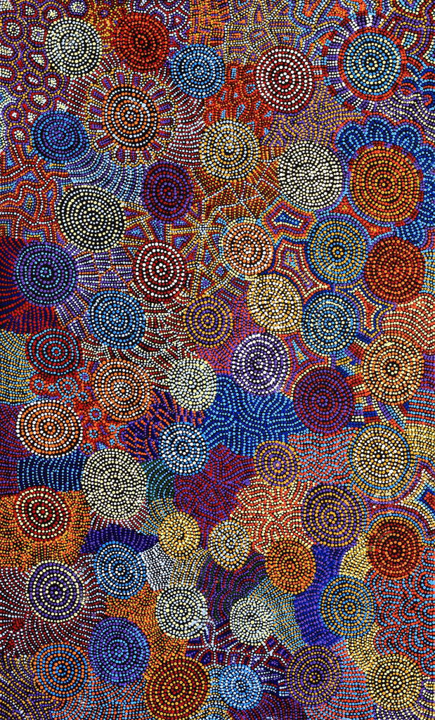 Aboriginal Artwork by Tina Napangardi Martin, Jinti-parnta Jukurrpa, 152x91cm