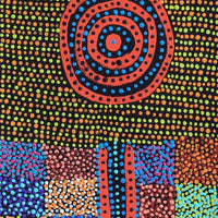 Aboriginal Artwork by Tina Napangardi Martin, Jinti-parnta Jukurrpa, 122x30cm