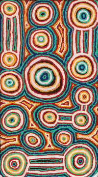 Aboriginal Artwork by Tinpulya Mervyn, Waru at Watarru, 90x50cm