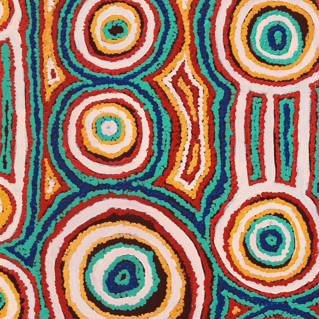 Aboriginal Artwork by Tinpulya Mervyn, Waru at Watarru, 90x50cm - ART ARK®