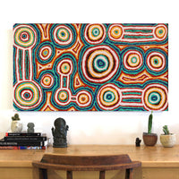 Aboriginal Artwork by Tinpulya Mervyn, Waru at Watarru, 90x50cm
