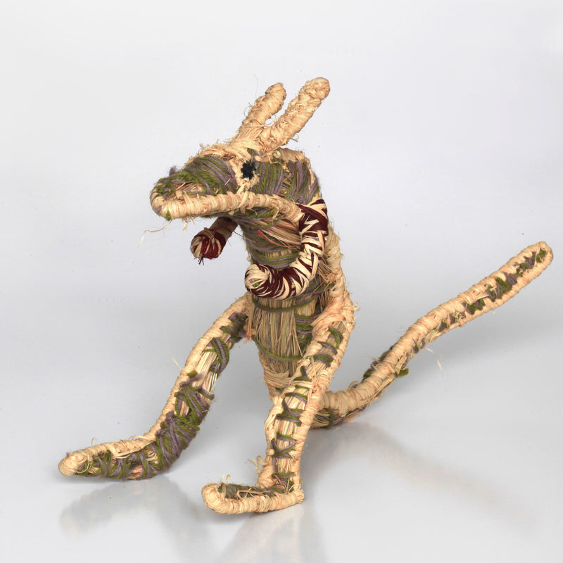 Aboriginal Artwork by Tjulkiwa Atira Atira Mick - Tjanpi Kangaroo Sculpture