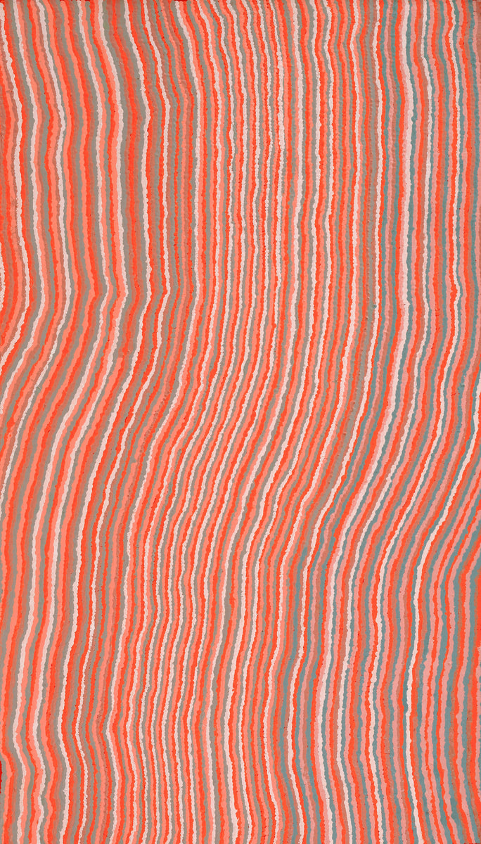 Aboriginal Art by Topsy Napurrurla Fisher, Ngapa Jukurrpa (Water Dreaming) - Puyurru, 107x61cm - ART ARK®