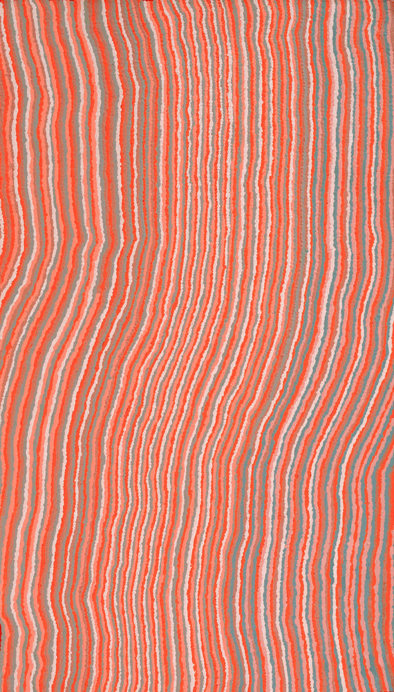 Aboriginal Artwork by Topsy Napurrurla Fisher, Ngapa Jukurrpa (Water Dreaming) - Puyurru, 107x61cm