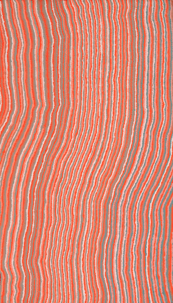 Aboriginal Artwork by Topsy Napurrurla Fisher, Ngapa Jukurrpa (Water Dreaming) - Puyurru, 107x61cm