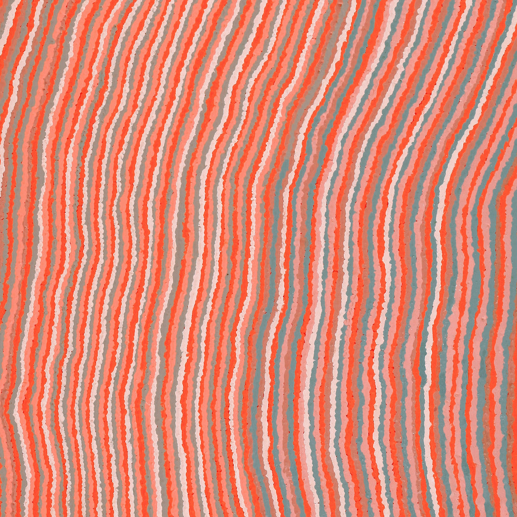 Aboriginal Artwork by Topsy Napurrurla Fisher, Ngapa Jukurrpa (Water Dreaming) - Puyurru, 107x61cm