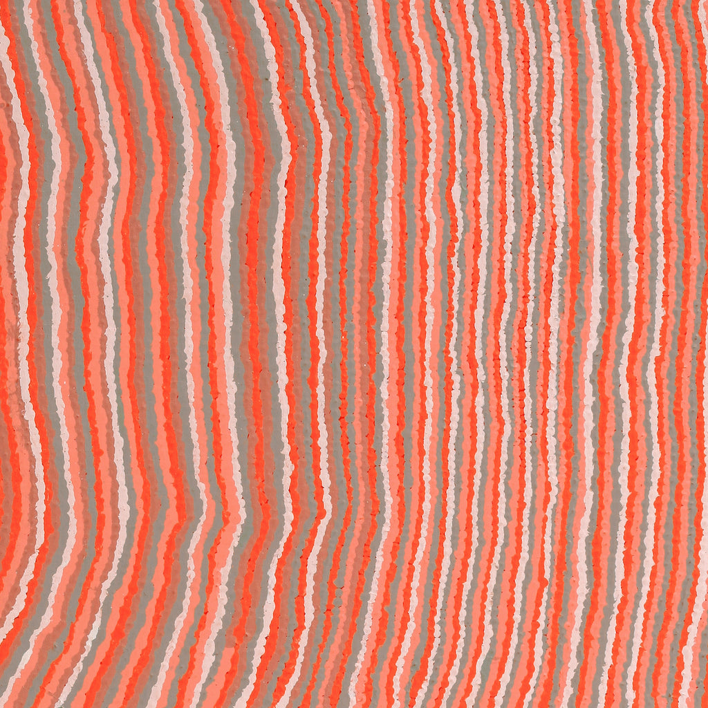 Aboriginal Artwork by Topsy Napurrurla Fisher, Ngapa Jukurrpa (Water Dreaming) - Puyurru, 107x61cm
