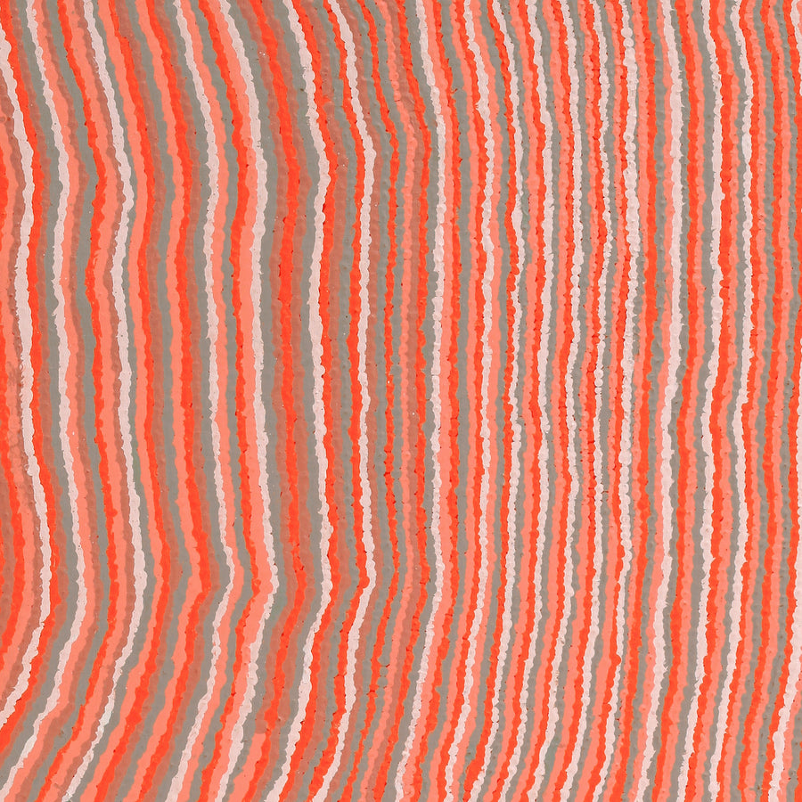 Aboriginal Artwork by Topsy Napurrurla Fisher, Ngapa Jukurrpa (Water Dreaming) - Puyurru, 107x61cm