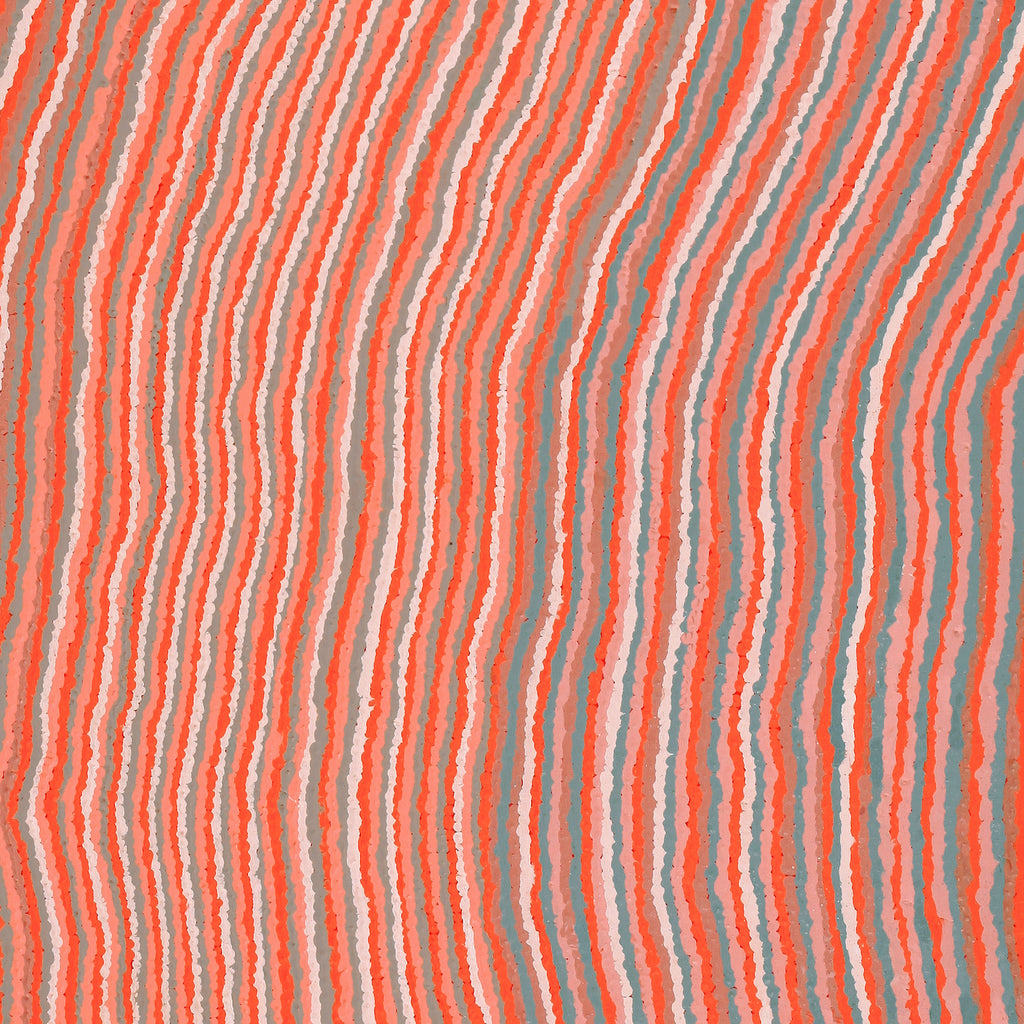 Aboriginal Artwork by Topsy Napurrurla Fisher, Ngapa Jukurrpa (Water Dreaming) - Puyurru, 107x61cm - ART ARK®
