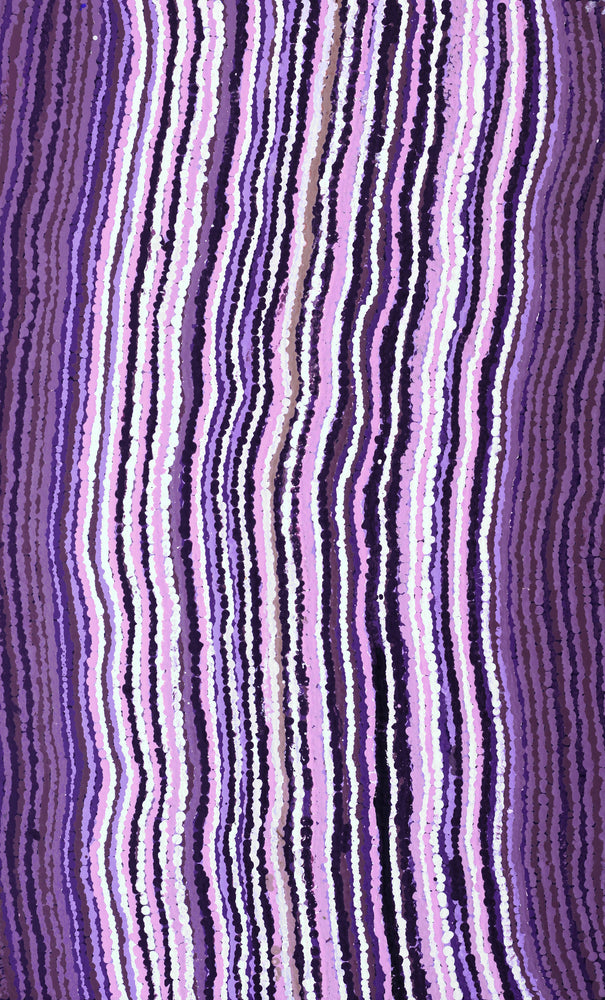 Aboriginal Artwork by Topsy Napurrurla Fisher, Ngapa Jukurrpa (Water Dreaming) - Puyurru, 76x41cm