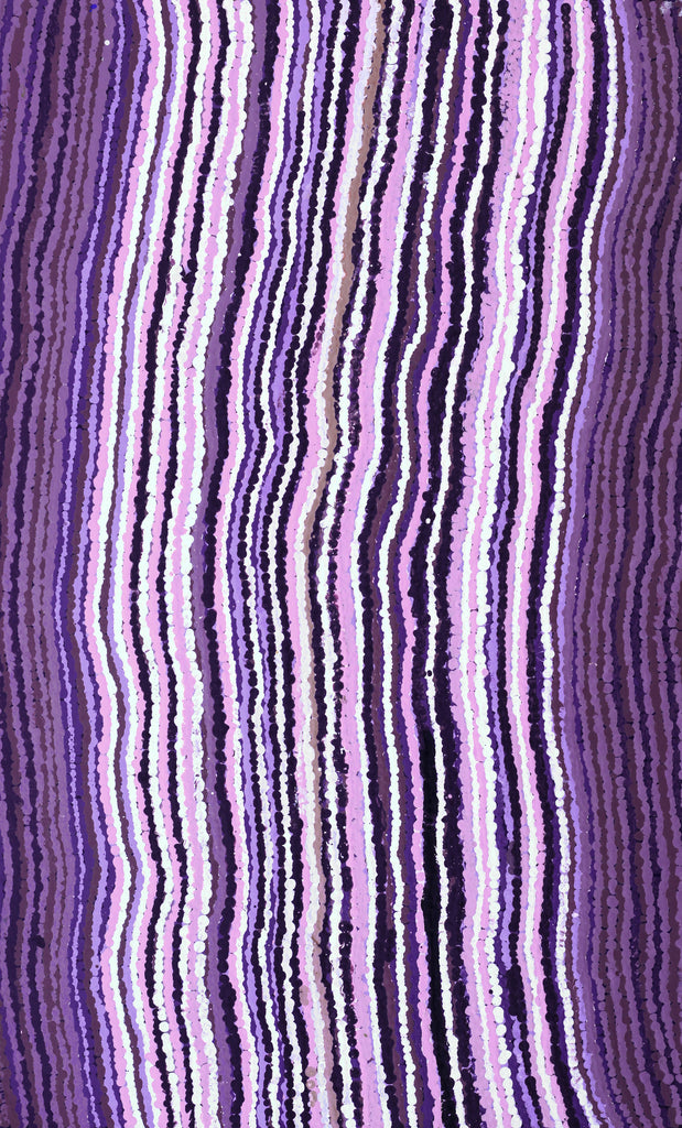 Aboriginal Artwork by Topsy Napurrurla Fisher, Ngapa Jukurrpa (Water Dreaming) - Puyurru, 76x41cm