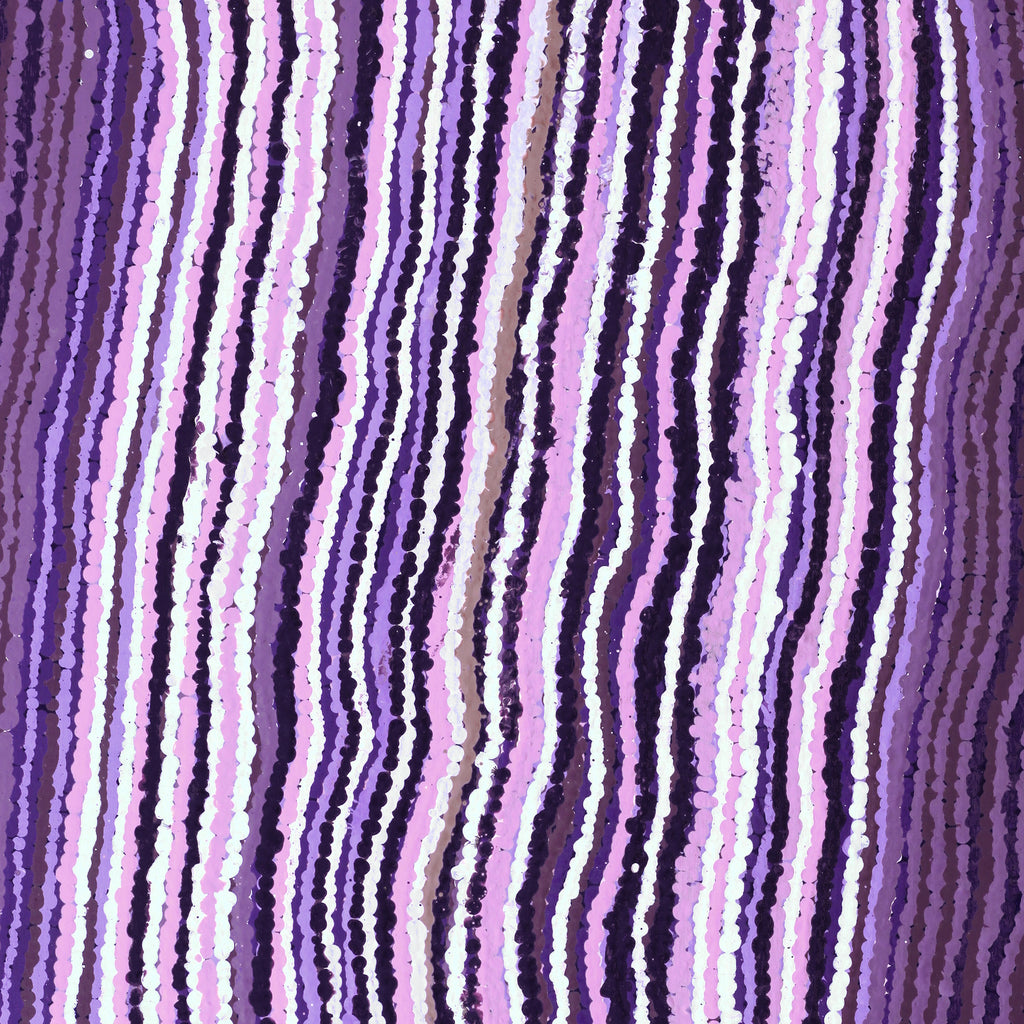 Aboriginal Artwork by Topsy Napurrurla Fisher, Ngapa Jukurrpa (Water Dreaming) - Puyurru, 76x41cm